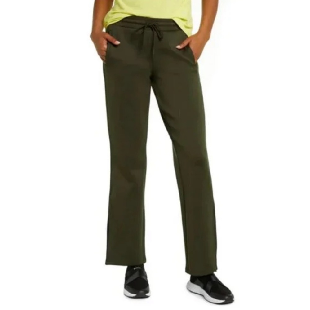 NWT Zella Tour Triple Knit Performance Track Pants Green Rosin Sz M